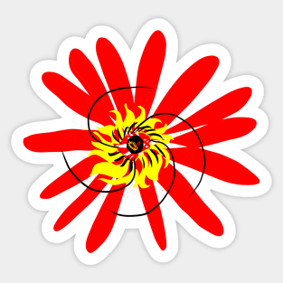 Fire flower abstract sunflower street wear Sticker